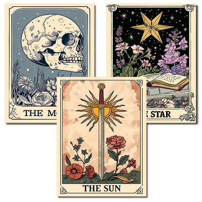 Axquilon 3 Pack Tarot Diamond Art Kits for Adults - Diamond Painting Kits for Adults Beginner, DIY 5D Full Drill Gem Art for Home Wall Decor 12x16 inch