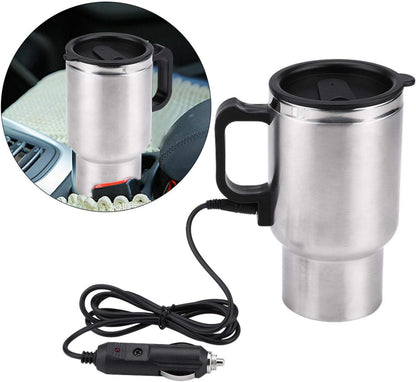 Gorgeri 12V Car Kettle, 450ml Electric In-Car Stainless Steel Heating Cup for Coffee Tea