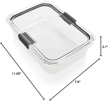 Rubbermaid Brilliance Large Food Storage Container - 9.6 Cup, BPA-Free, Leak-Proof, Clear