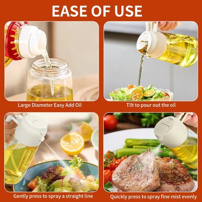 Reluhe 2Pack,Olive Cooking,2 1/16oz/470ml Oil Sprayer for in Glass Oil Spray Bottle,Bottle for Kitchen Gadgets,Air