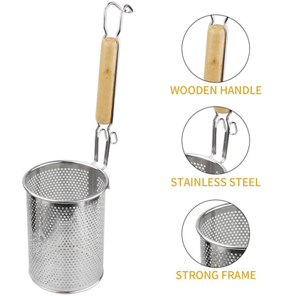 MyLifeUNIT Spaghetti Strainer Spoon, Stainless Steel Food Strainer Noodle Strainer with Handle 4.4 X 4.6 X 14.7 inches