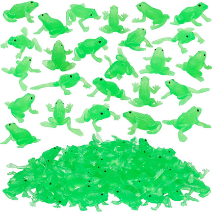 Lewtemi 100 Pcs Mini Fake Frog Toys Decorations Rubber Realistic Soft Decors Food Models for Frog Toy Party Supplies, Crafting Favor, Pendants, Early Education Classroom Prize Photo Props