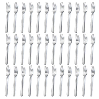 Pleafind 36-Piece Dinner Forks Set (8 inch), Stainless Steel Forks Silverware, Mirror Polished Fork Set, Small Forks for Home, Kitchen, Restaurant, Dishwasher Safe