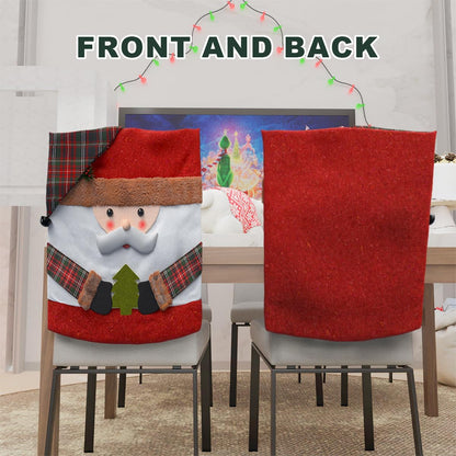 Set 6, (6, Sumgsn Christmas Chair Covers of Christmas Chair Decorations, Santa Snowman Chair Back Cover for Kitchen