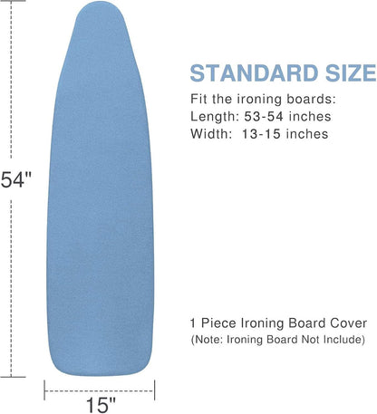 VividPaw Ironing Board Cover - Heavy Duty Padded, Silicone Coated, Standard Size 15x54 (Blue)