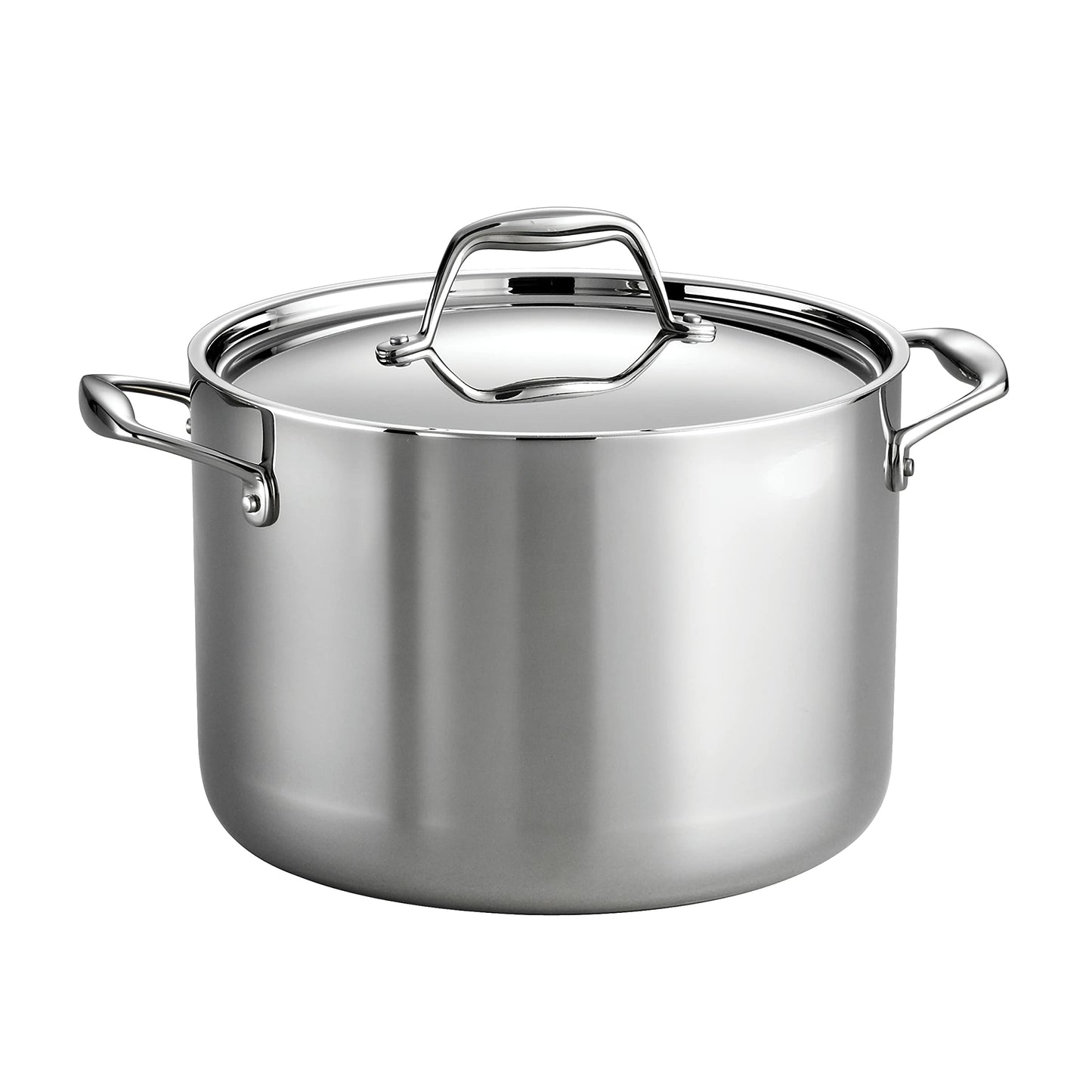 Tramontina Signature Tri-Ply Clad Stainless Steel 8-Quart Stock Pot with Lid, Induction-Ready Pasta Pot, Dishwasher-Safe, NSF-Certified, Made in Brazil