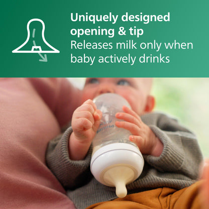 Philips Avent Natural Glass Baby Bottles with Natural Response Nipples (Medium Flow, Flow 3), 8oz, 2-Pack, SCY913/02