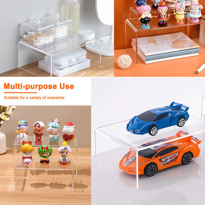 Cerpourt 8Pcs Acrylic Display Risers(6",5",4" 3") Clear Product Stand,Cupcakes Holder Dessert Display Transparent Showcase Stands, Candy Bar Risers, Acrylic Lifts Display for Figures