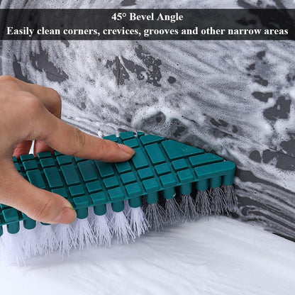 Bendable Scrub Brush Cleaning Brush, Deep Cleaning Toilet Brush with Non-Slip Grip & V-Shape Stiff Bristles for Shower,