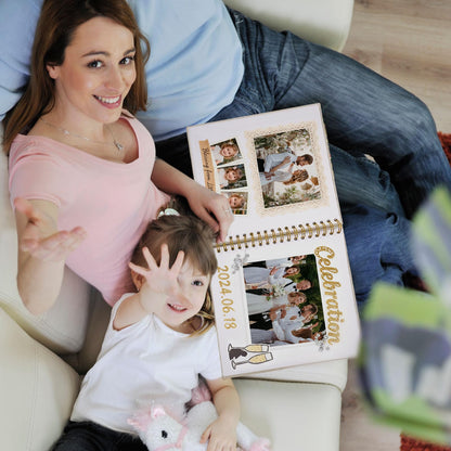 Yopih Linen Covered Scrapbook Photo Album, 8x8 Inches with Hardcover Kraft White Pages - Ideal for Travel, Wedding, Guest Book, Christmas, Baby Shower (20 Sheets/40 Pages)