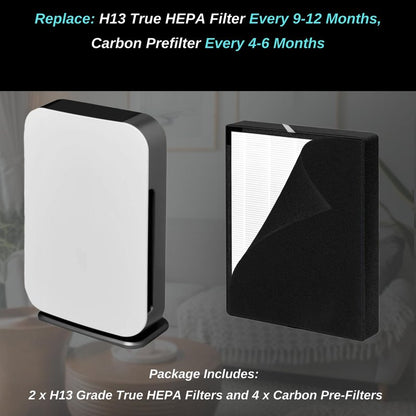 2 Pack - 45i Replacement Filter - for Breathesmart Flex Bh400 and Breathesmart 45i Air Purifier - H13 Grade True Hepa Filter - Part # B4-Fresh - B4-Pure - FL40 - FL40-pure
