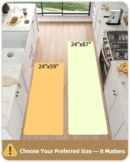Color&Geometry Kitchen Floor Mats Anti Fatigue, Cushioned Boho Rugs,Waterproof Non Slip Kitchen Runner for Sink, Standing Mats for Office,24"x59",Beige