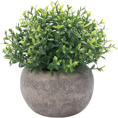 HC STAR Artificial Mini Fake Plant - Potted Decorative Lifelike Green Plants for Indoor and Outdoor Room Decor
