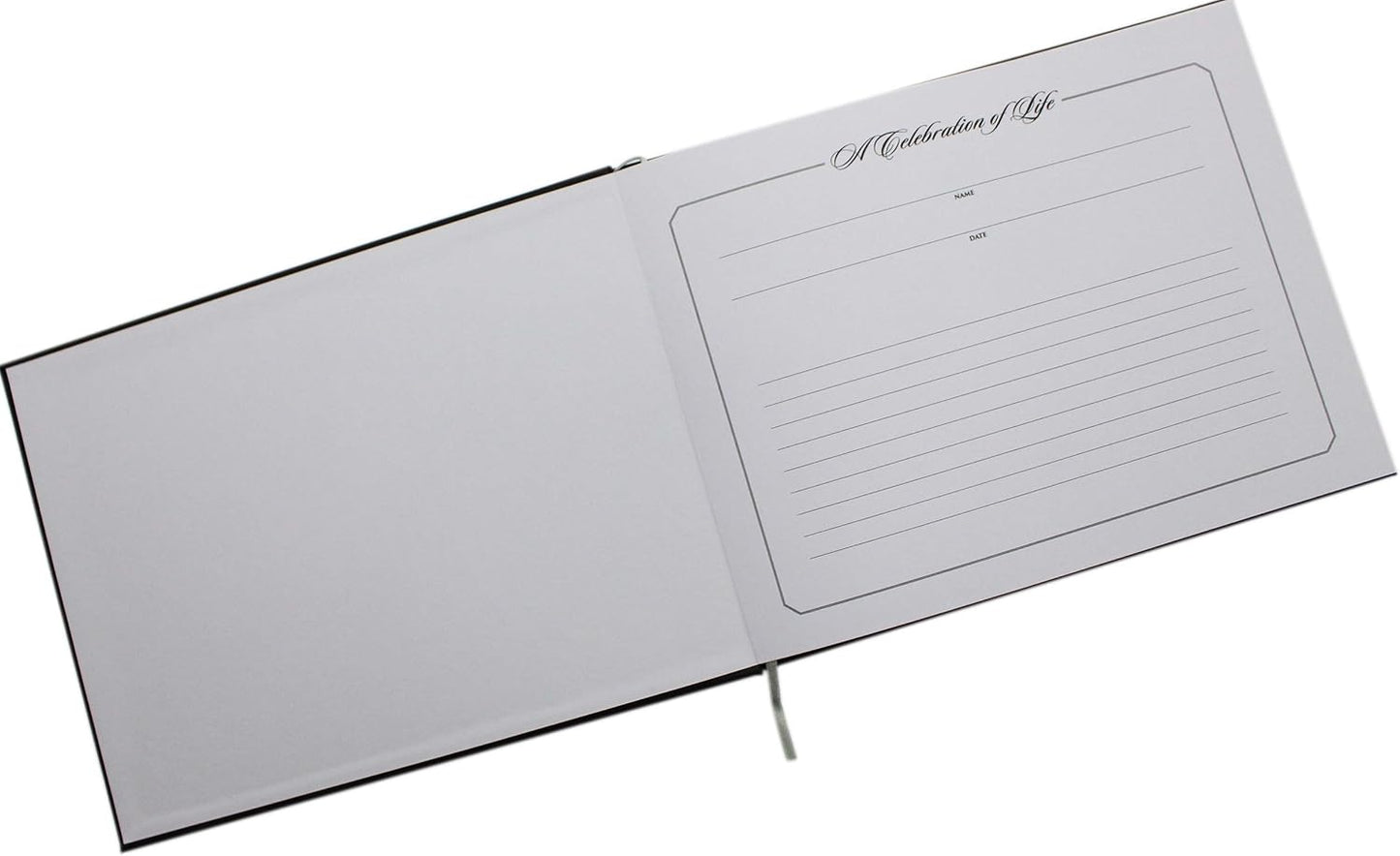 Funeral Memorial Book, Celebration of Life Guest Book with Bonus White Memory Table Sign Included