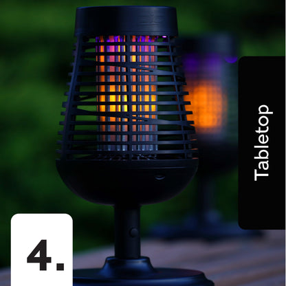 PIC Solar Insect Killer Torch (DFST), Bug Zapper and Flame Accent Light, Kills Bugs on Contact - Twin Pack