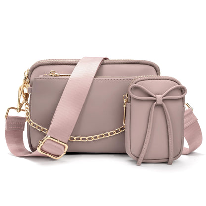 UTO Small Crossbody Bags for Women 3 in 1 Trendy Belt Purse Fashion Designer Mini Cute Sling Fanny Chest Pack