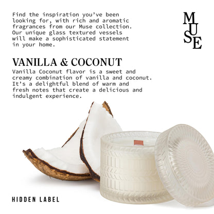 Hidden Label Decorative Jar Candle,Rose & Sandalwood + Vanilla & Coconut Scented Candles, Wood Wick Candles