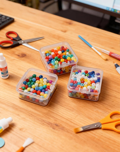 LJY 68-Pack Small Parts Organizer Box,1.77 x 1.77 x 0.79 in Plastic Storage Containers with Secure Latch,Nestable Grid Boxes for Jewelry,Beads,Crafts,Fishing Tackle,Hardware Accessories,Plastic Case