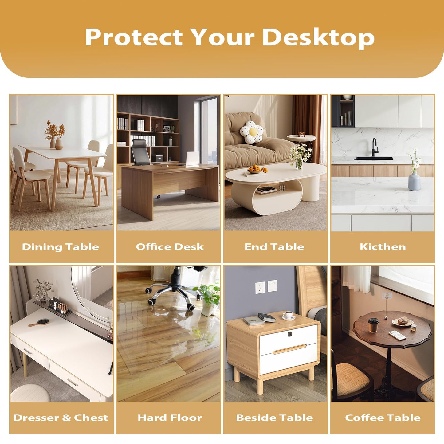 ProsperJoyChant 40x80in Clear PVC Table Protector 1.4mm Waterproof Cover