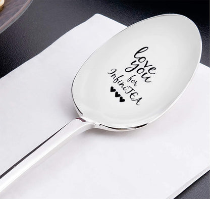 Love You For Infinitea - Engraved Spoon Gift for Tea Lovers, Unique Bestie Gift, Valentine’s Gift