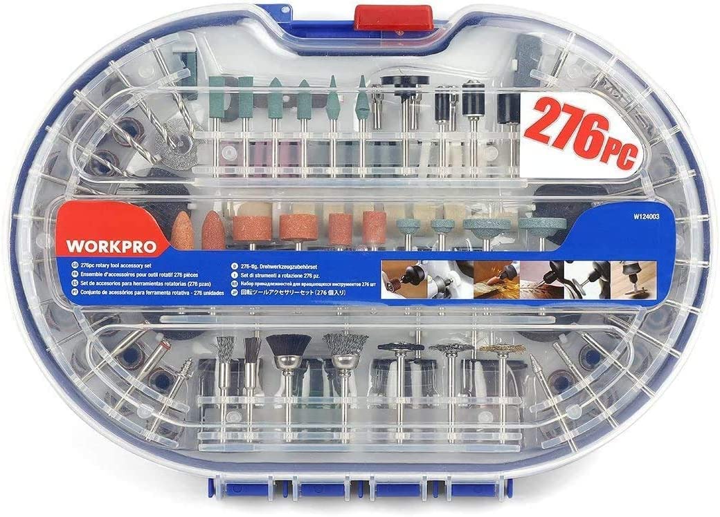 WORKPRO 276-piece Rotary Tool Accessories Kit Universal Fitment for Easy Cutting, Carving and Polishing