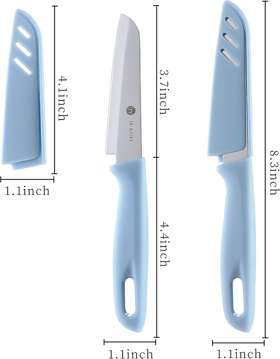 8 Piece Paring Knife Set, 4PCS Paring Knives & 4PCS Knife Sheath, Ultra Sharp German Steel Kitchen Knives