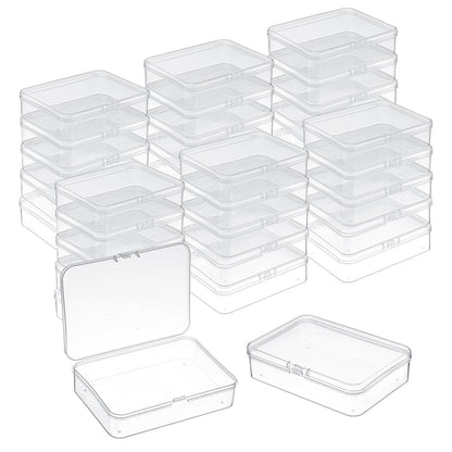 30 Pcs Small Plastic Containers with Lids, 4.13"×2.95"×0.98"Mini Plastic Clear Bead Storage Containers Case Rectangular Craft Storage Boxes with Lids for Jewelry Beads Craft Hardware Pins
