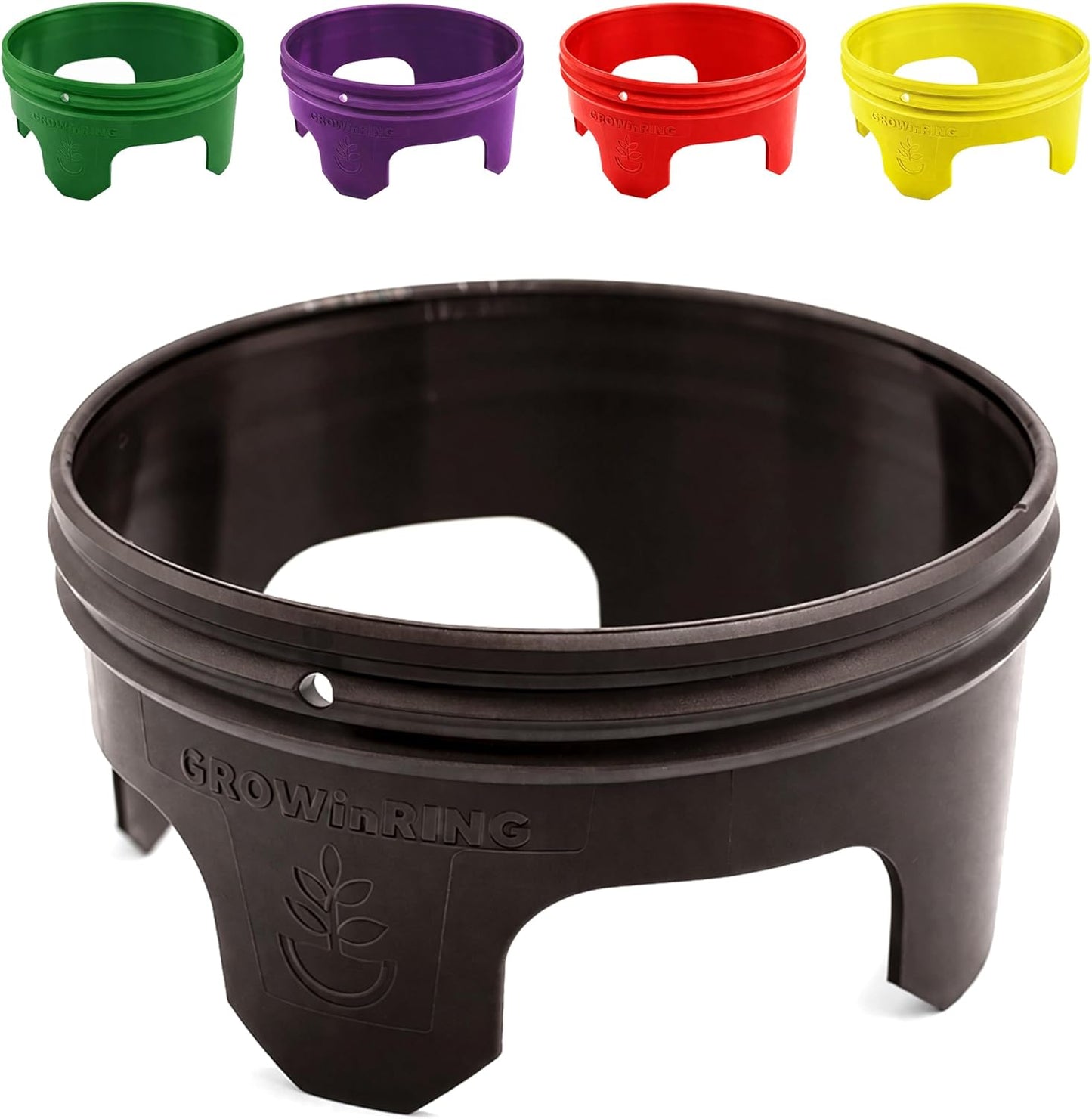 7 inch 12 Pack Solid Planting Grow Rings | Earth Brown | One-Piece Design for Deep Root Watering Veggies, Herbs