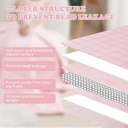 HOSUKKO Weighted Blanket, 3 lbs Pink Heavy Blanket, Small Size Breathable Blanket (20 * 30 inches, 3 lbs)