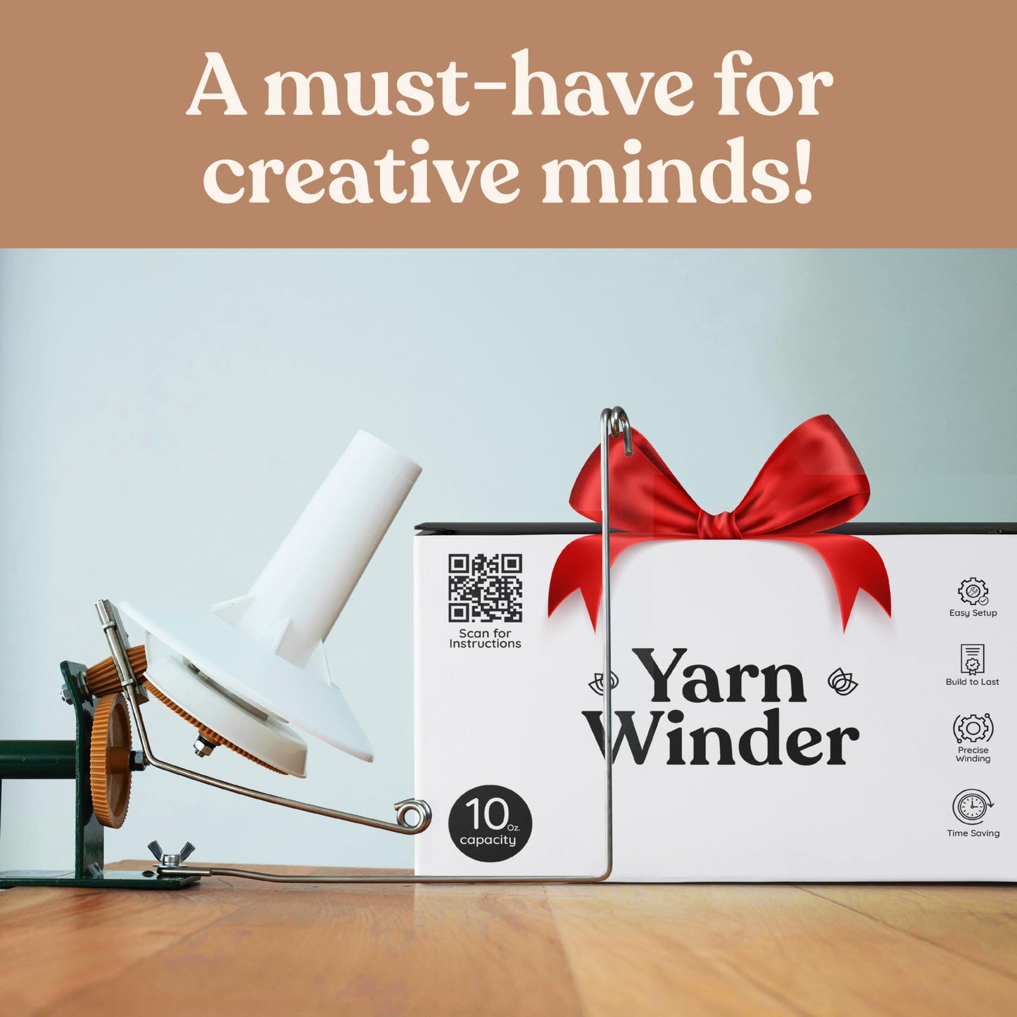 Wofaro - Large Capacity Yarn Ball Winder & Spinner. Hand-Operated Winder for Crocheting & Knitting, Supports 10 oz Yarn Capacity, Ideal for Crafters.
