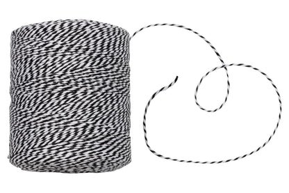 JAM PAPER Twine - Black & White Baker's Twine - 500 Yards - Sold Individually