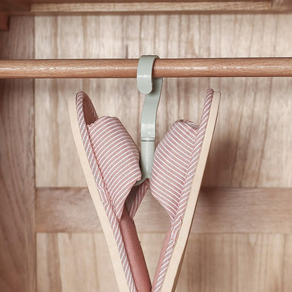 Closet Hanging Hooks, Rotatable Storage Organizer, Set of 4 Punch-Free Closet Hanger Holder for Home