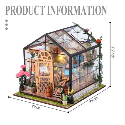 INSGEN DIY Handmade Miniature Furniture, Wooden Diorama Book Nook House Kits Build Crafts for Adults, Miniature Street Tiny Library House Making Kit 1:24 Scale