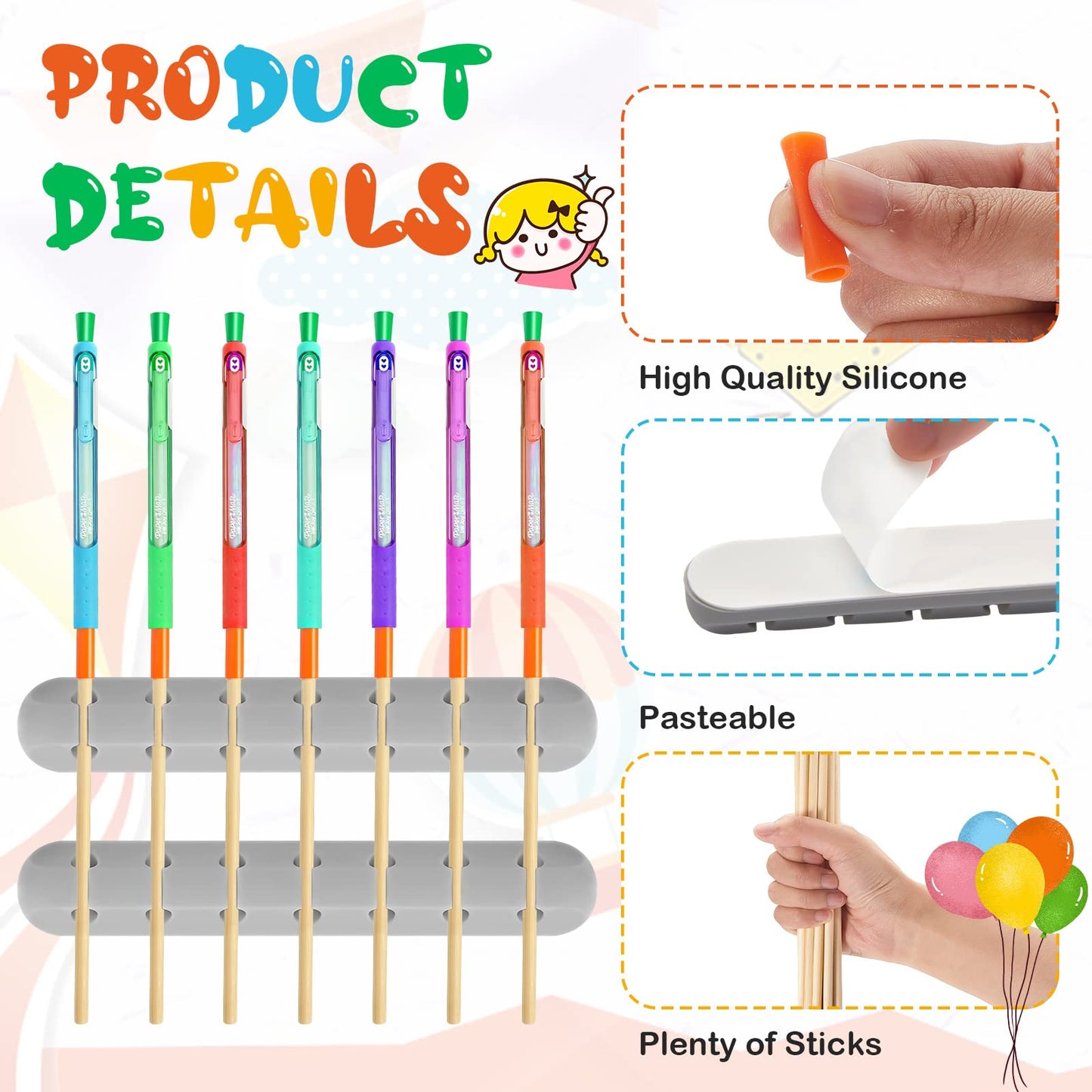 Teling 46 Pcs UV Epoxy Glitter Pen Holder Stand Turner Accessories with Nonstick Sleeves Silicone Pen Plugs Wooden Dowels Rods for DIY Craft Enthusiast