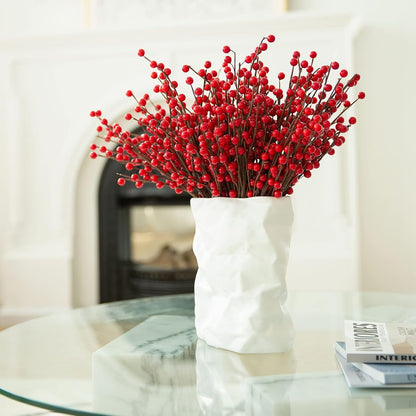 24 Pack 12.6'' joyhalo Red Berry Stems - Holly Berry Stems, Red Berries Christmas Decor, Red Berry Picks for Christmas