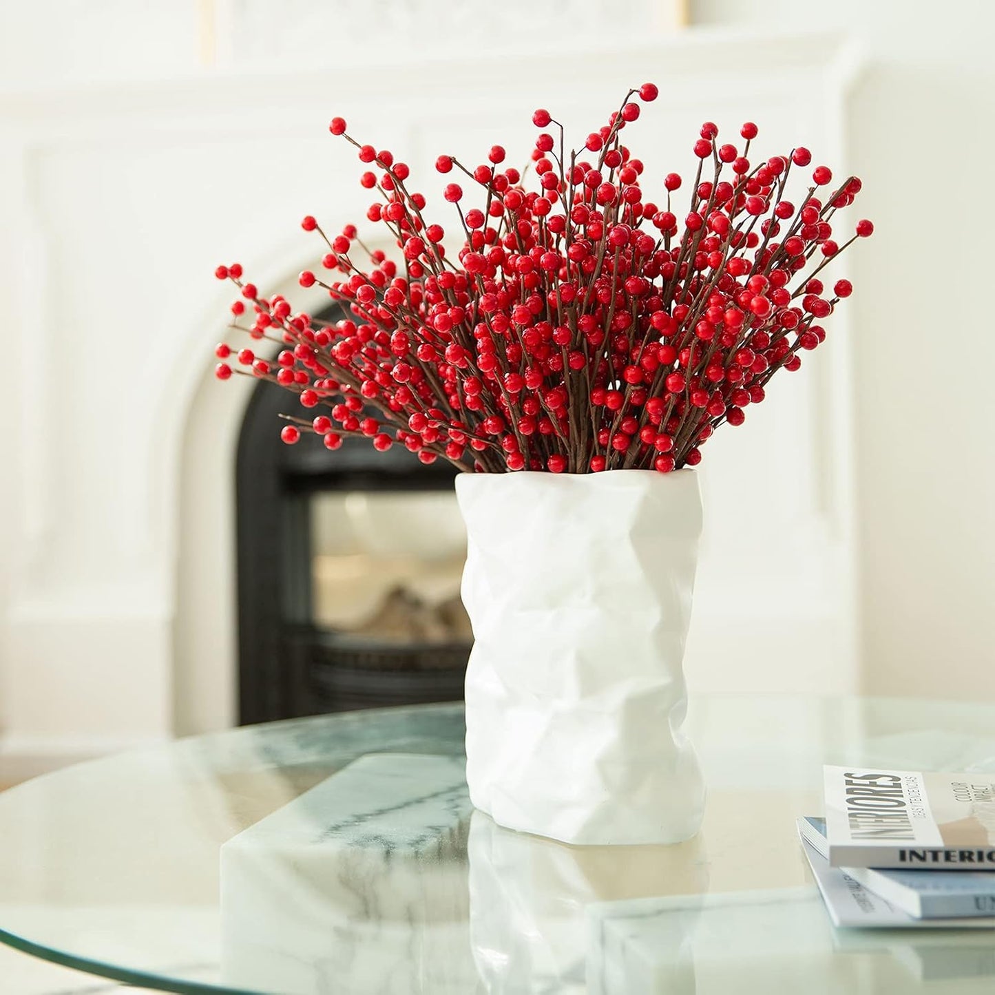 12 Pack 12.6'' Joyhalo Berry Stems - Holly Berry Stems for Christmas Tree Filler Branches, Red Berries Christmas Decor