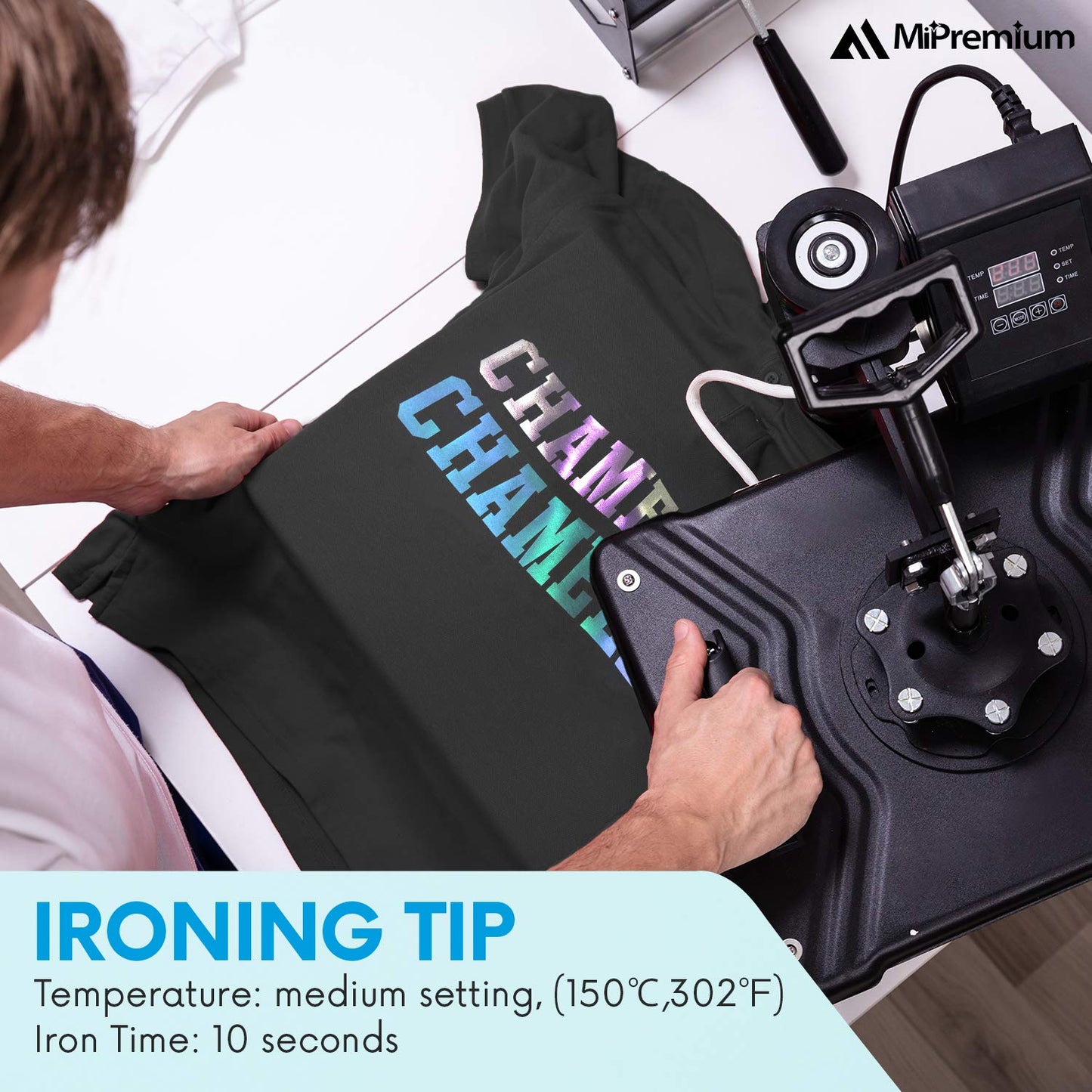 MiPremium Chameleon Heat Transfer Vinyl Iron On HTV Compatible with Cricut Air & Expression Silhouette Cameo & Other Cutters. Assorted Gradient Change Color Pack of 12 x 12" Inch (6 x Sheets)