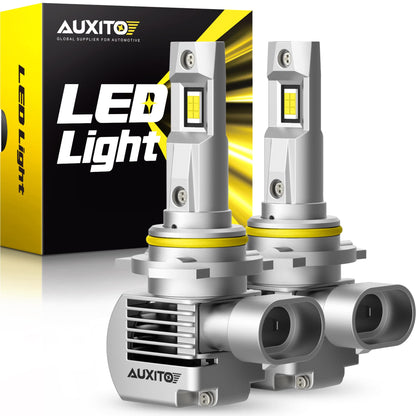 AUXITO 9012 HIR2 Bulbs, 30000LM High Bright 6000K Cool White, CanBus Ready Driving Light with 16000RPM Cooling Fan, Plug-N-Play Halogen Raplacement for 9012 HIR2 Fog Light, Pack of 2
