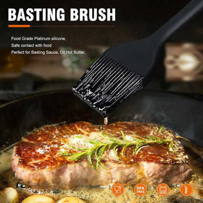 Walfos Silicone Basting Pastry Brush, Heat Resistant for Oil Butter BBQ Grill Baking, BPA Free (10")