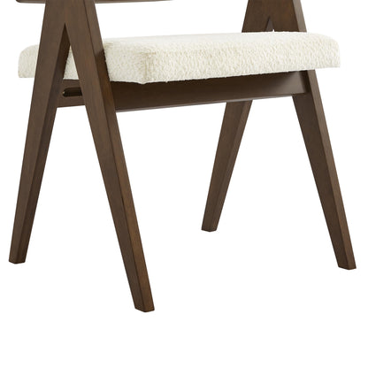 CHITA Rattan Dining Chairs Set of 4, Modern Dining Chair with 2.8inch Cushion, Rubberwood Frame Accent Chairs for Dining Room/Kitchen/Living Room, Walnut