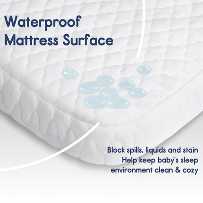 Pro Goleem Pack and Play Mattress - Waterproof Firm Playard Mattress Pad with Carry Bag | 38"x26" Size