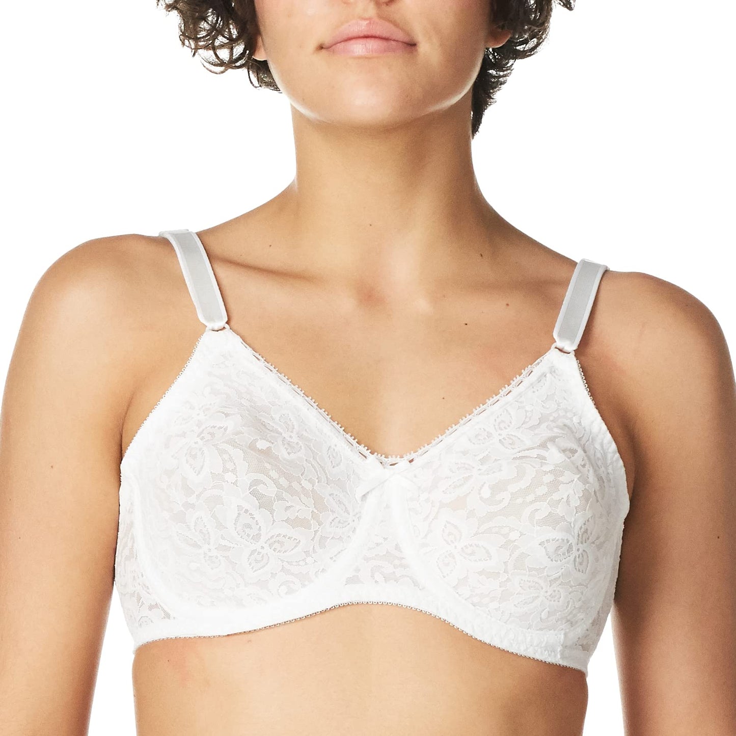 Bali Women's Underwire Bra, Lace 'N Smooth, Lace Full-Coverage Bra with Stay-in-Place Straps