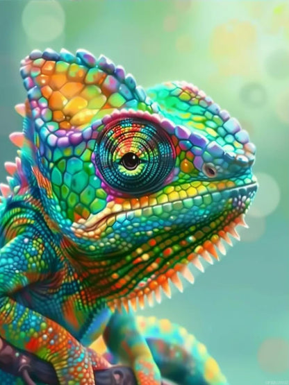 UPABLUNSO Chameleon Diamond Painting Kits for Adults, Animals Diamond Painting Art Kit for Adult, DIY Full Drill Gem Art with Diamonds for Relatives and Friends Home Wall Decor Gifts 12x16 Inch