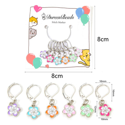 DoreenBeads Stitch Markers for Crocheting and Knitting, Alloy Enamel Crochet Marker Crochet Gifts for Knitting Weaving Sewing Accessories Quilting Jewelry Making