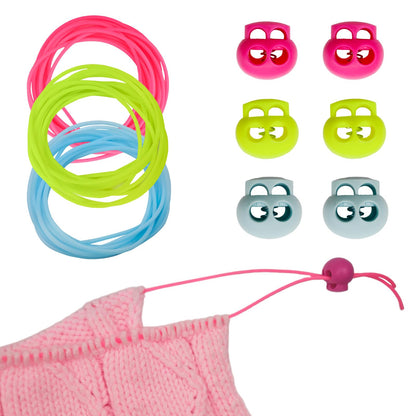 MAGNEECH 6 Pcs Silicone Knitting Stitches Holder,Stitch Stopper Set,Knitting Accessories,Double Hole Needle Point Protectors for Holding Stitches Beading and Jewelry Making