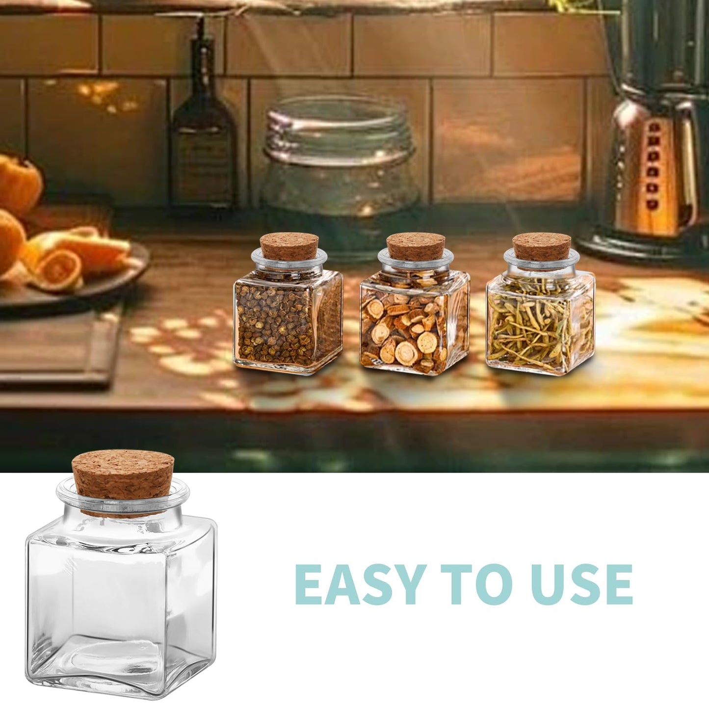 eispap 25Pcs 1.7oz Mini Glass Bottles, 50ml small Bottle, Jars with Wood Cork Stoppers, Wish Bottles, Message Bottle for Wedding Favors, Baby Shower Favors, DIY Craft (25)