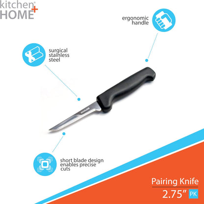 Kitchen Home Paring Knife, 2.5” Ultra Sharp Surgical Stainless Steel Paring Knives (3 Pack)
