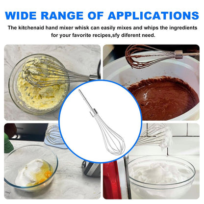 Kitchen Hand Mixer Whisk Attachments FOR KitchenAid Whisk KHMPW,KHM512BM KHM2B, AP5644233, KHM3, KHM5, W10720799, Kitchenaid Egg Beater - 2 Pack