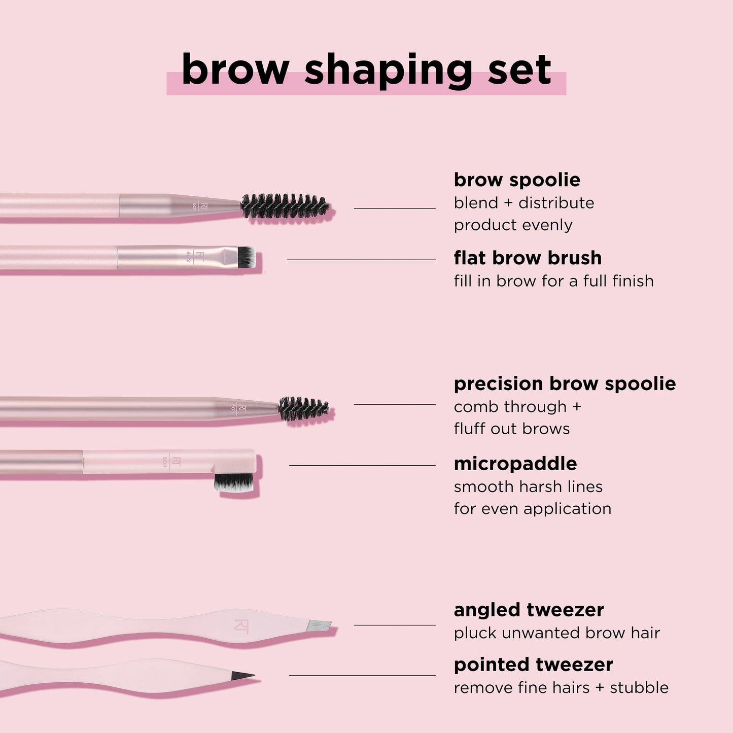 Real Techniques Eye Shade & Blend Makeup Brush Trio, For Eyeshadow & Liner, Makeup Tools for Shaping & Grooming Brows, Defined Makeup Look, Synthetic Bristles, Vegan & Cruelty-Free, 3 Count
