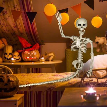 BEABOO 1 Pack 52 Inches Mermaid Halloween Skeleton Pose-N-Stay Posable Movable Joints Hanging for Halloween Decoration Decor Spooky Scene Party Favors